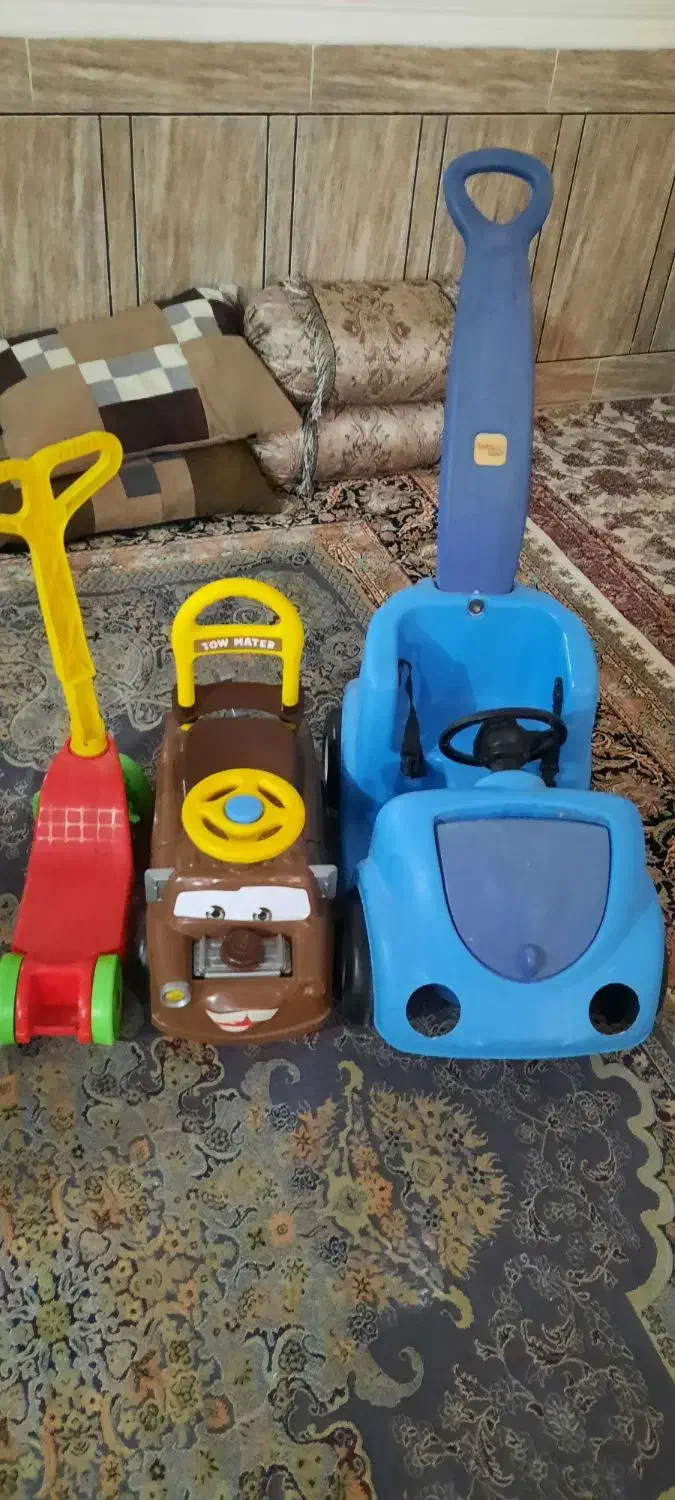 ماشین دسته دار و ماشین مکویین و اسکوتر|اسباب‌بازی بچه|کهنوج, |دیوار