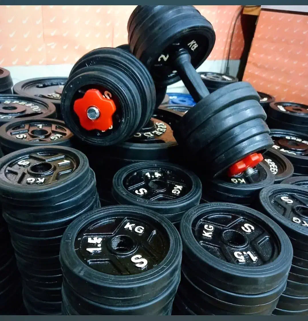 دمبل متغیر فلزی دورلاستیک واقعی در پک ۲۰ کیلویی|تجهیزات ورزشی|تهران, افسریه شمالی|دیوار