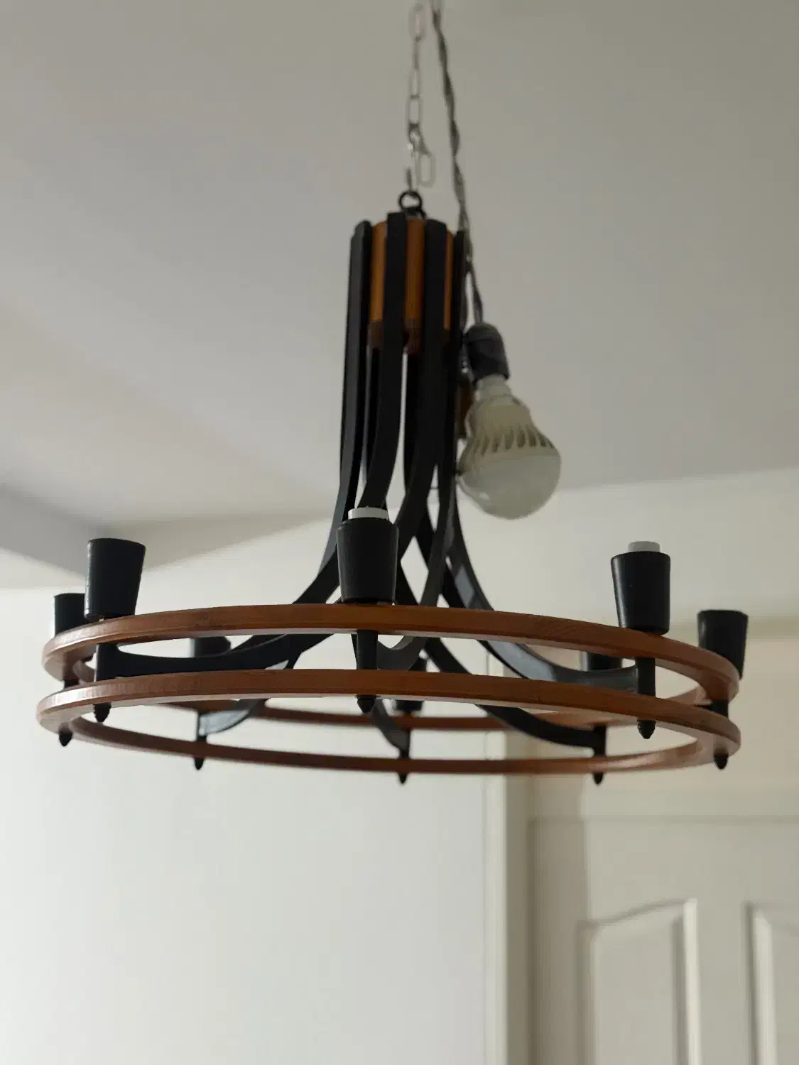 لوستر چوبیمدرن،تلفیق چوب وفلز|لوستر و چراغ آویز|تبریز, |دیوار