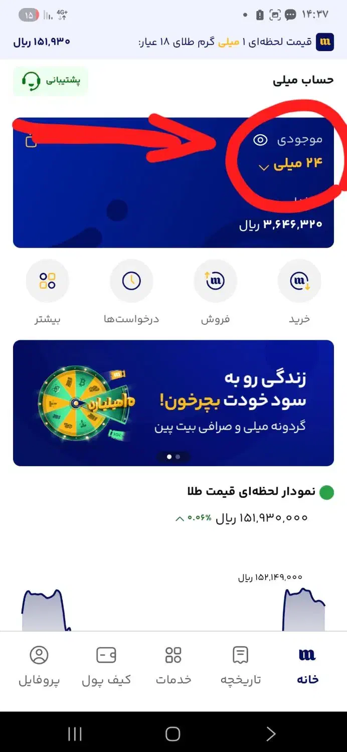 24میلی گرم طلا رایگان با عضویت میلی milli mili|کارت هدیه و تخفیف|تهران, شهرک غرب|دیوار