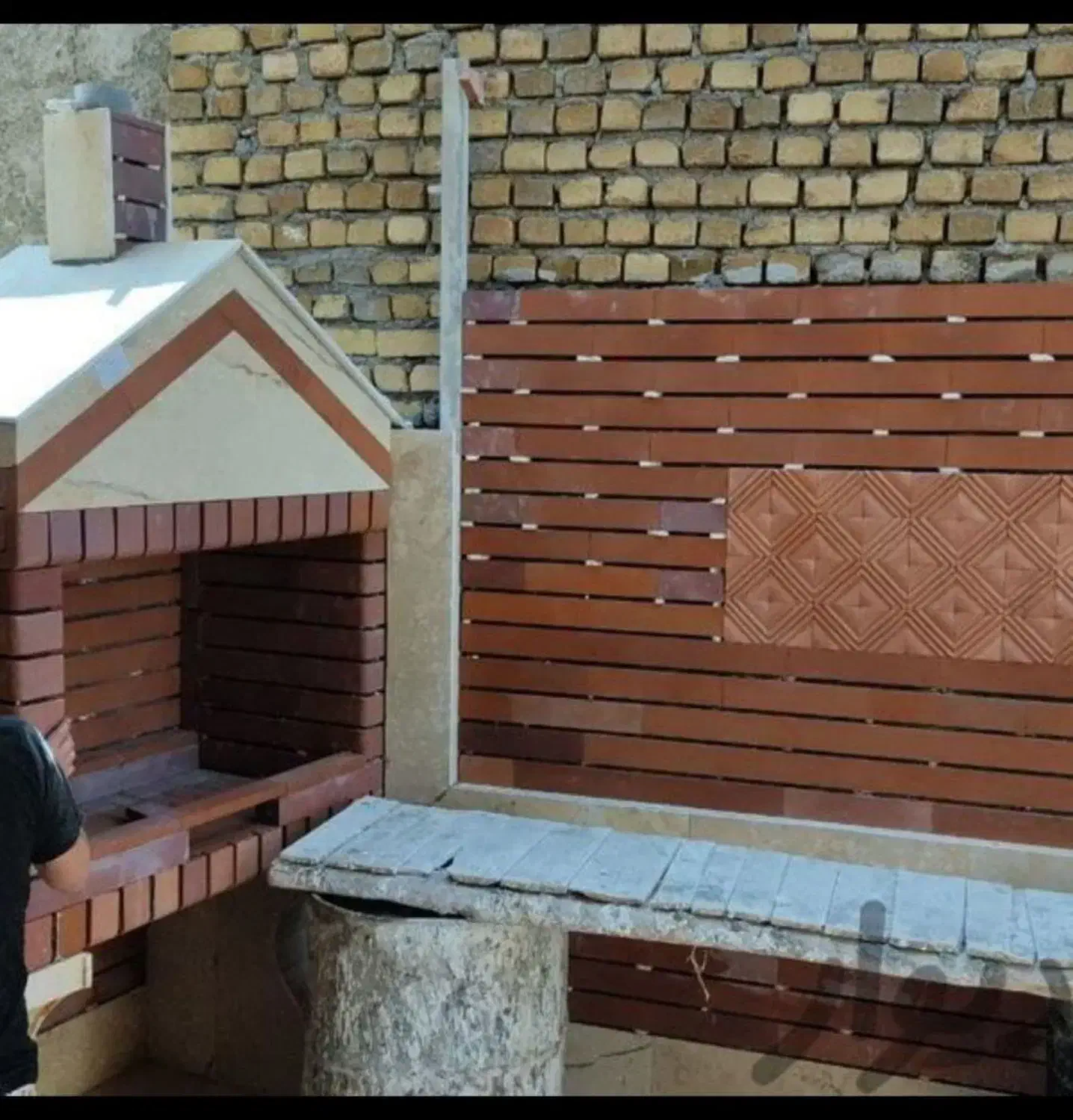 انجام کاشیکاری سرامیک باربیکیو سنگ آنتیک|خدمات پیشه و مهارت|باقرشهر, |دیوار