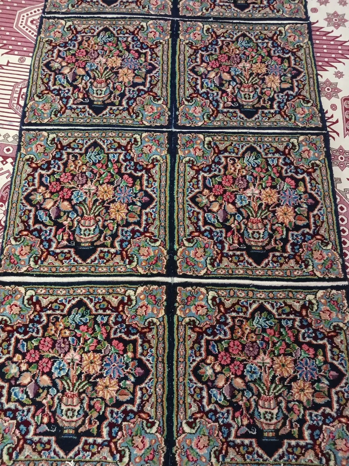 ۸عددقالیچه دستباف رویه صندلی نهارخوری|فرش|کرمان, |دیوار