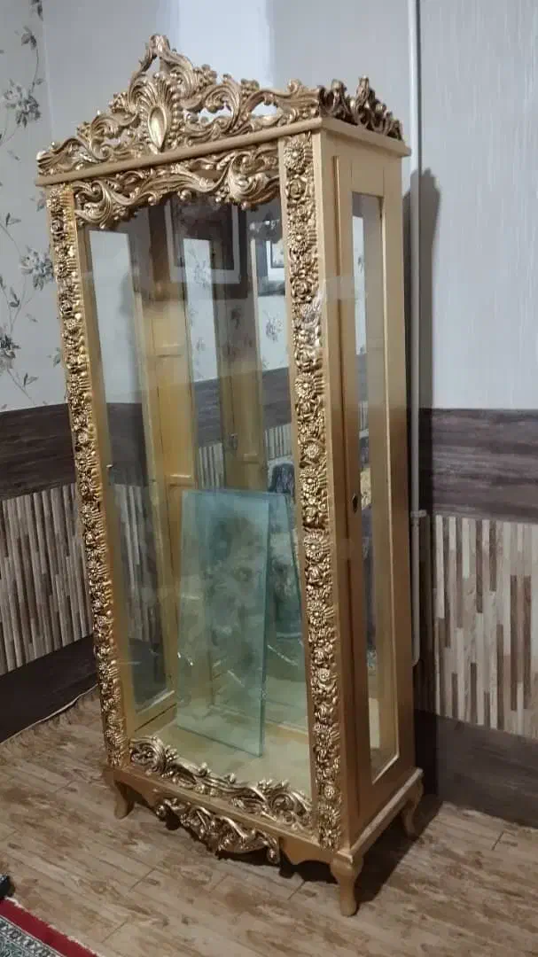 بوفه طلایی چوبی|بوفه، ویترین، کنسول|زاهدان, |دیوار