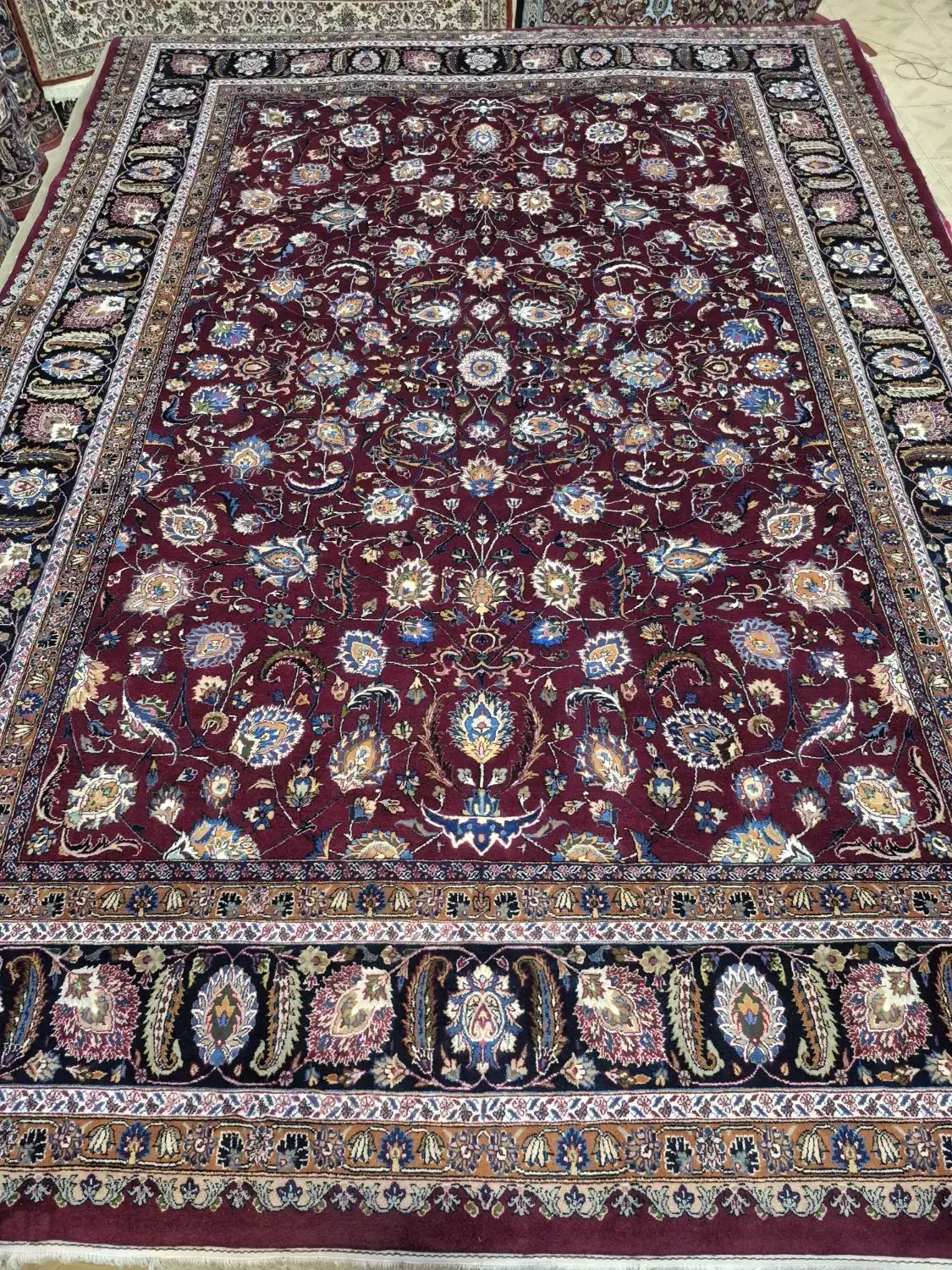 فرش دستباف ۳ تخته ۱۲ متری افشان. گالری فرش ایران|فرش|مشهد, حجت|دیوار