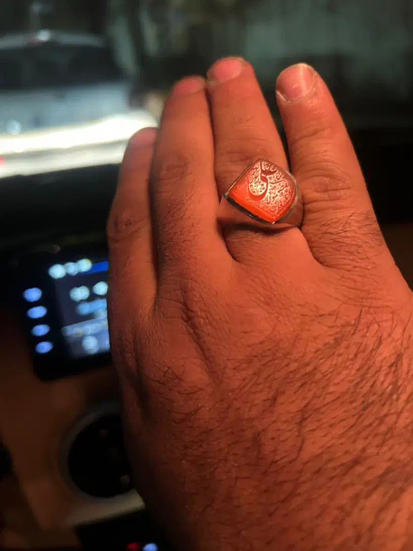 دست ساز خطی طرح نقطه عقیق یمنی پرتقالی|جواهرات|تبریز, |دیوار