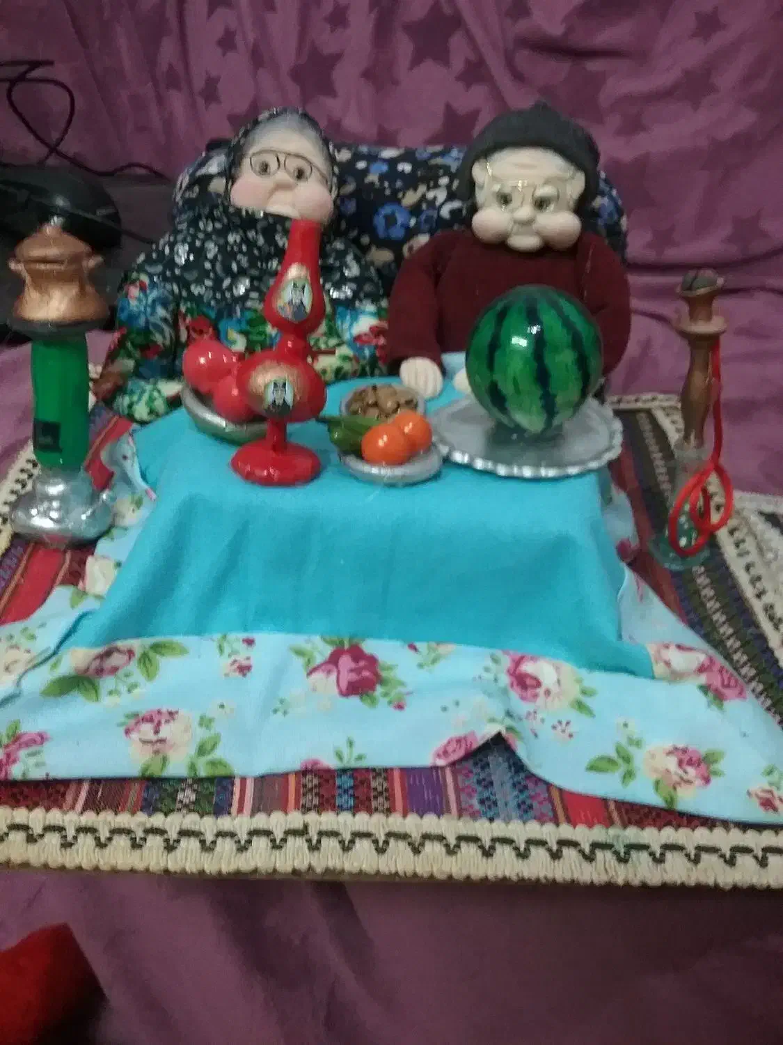 کرسی شب چله باقلیان و چراغ شاه عباسی|صنایع دستی و سایر لوازم تزئینی|تبریز, |دیوار