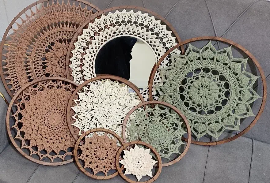 دیوارکوب ماندالا بافی|تابلو، نقاشی، عکس|قم, امامزاده ابراهیم|دیوار