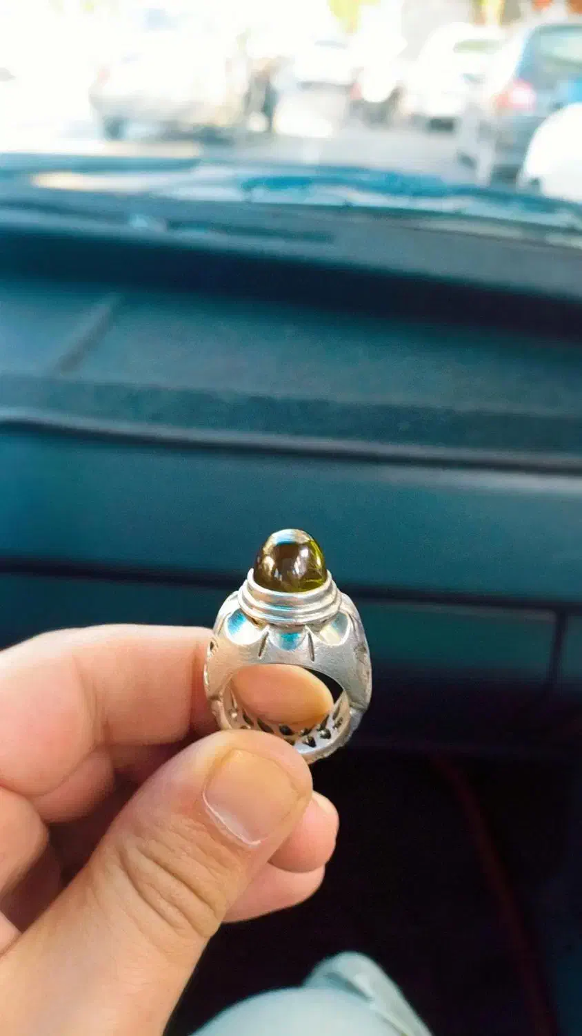 انگشتر نقره لعل زیتونی|جواهرات|گرگان, |دیوار