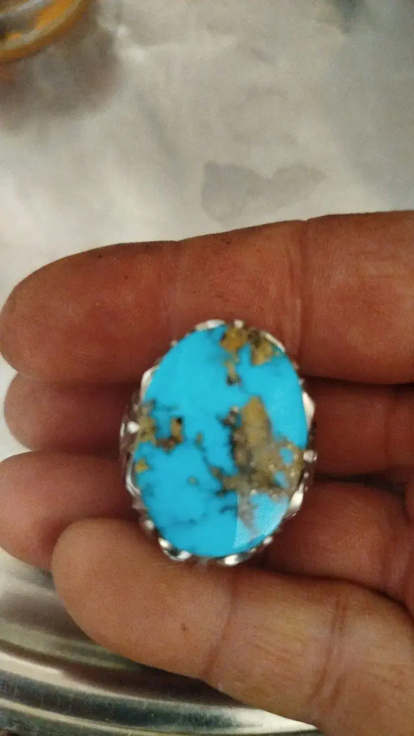 انگشتر فیروزه اصل نیشاپور|جواهرات|نورآباد, |دیوار