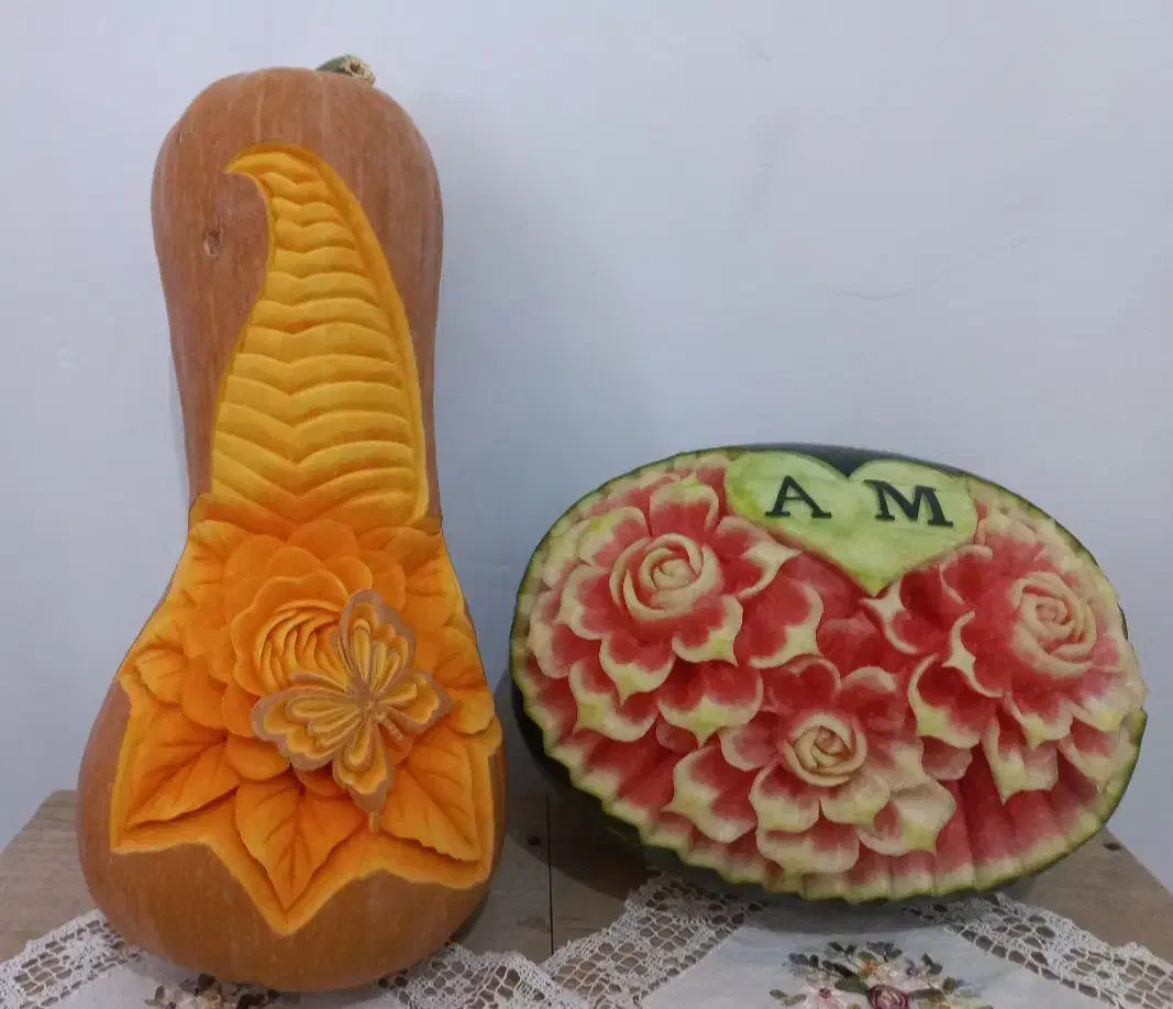 میوه آرایی وحکاکی هنداونه شب یلدا|خدمات پذیرایی، مراسم|زنجان, |دیوار