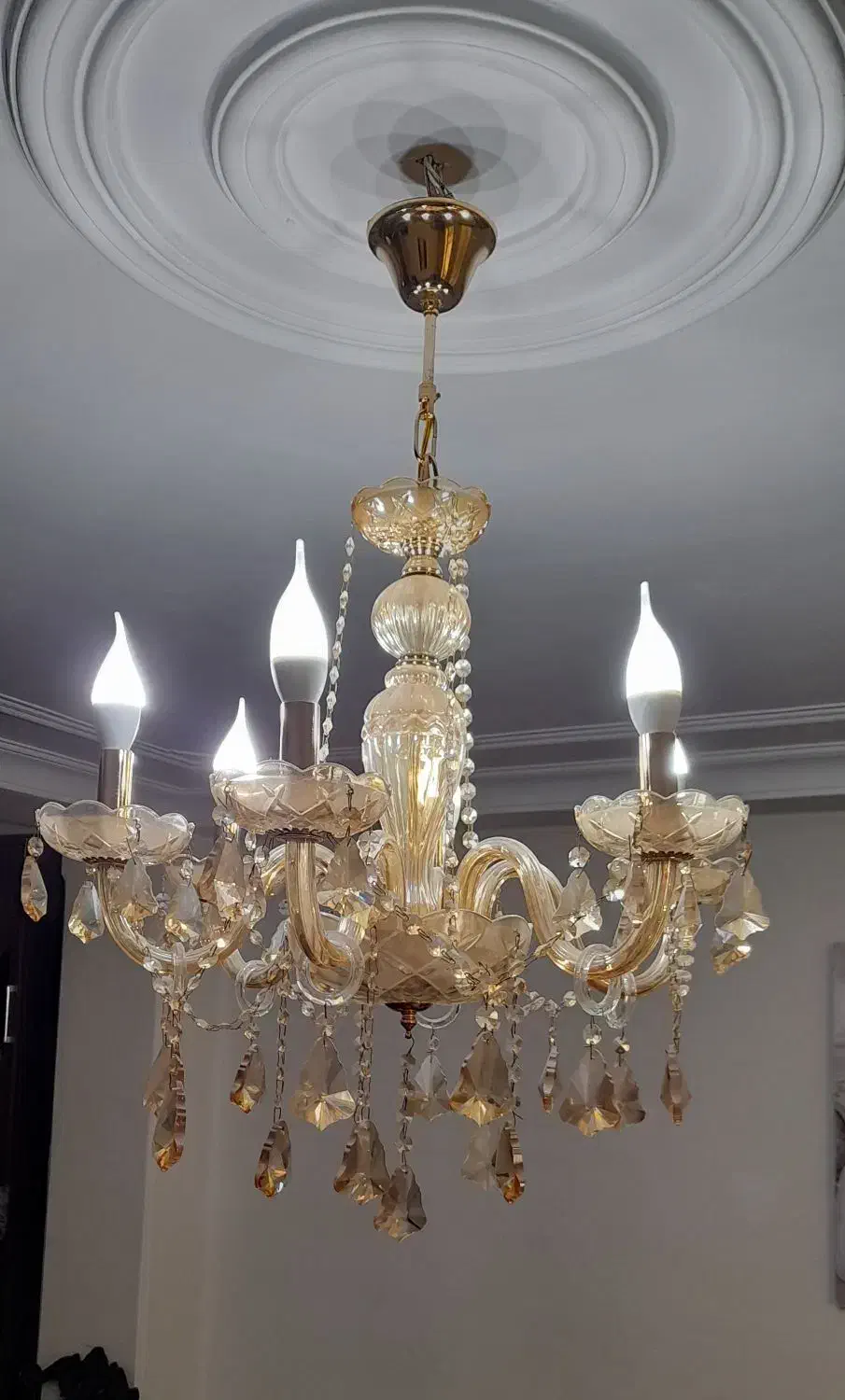 لوستر طرح رز گلد|لوستر و چراغ آویز|کرج, کرج نو|دیوار