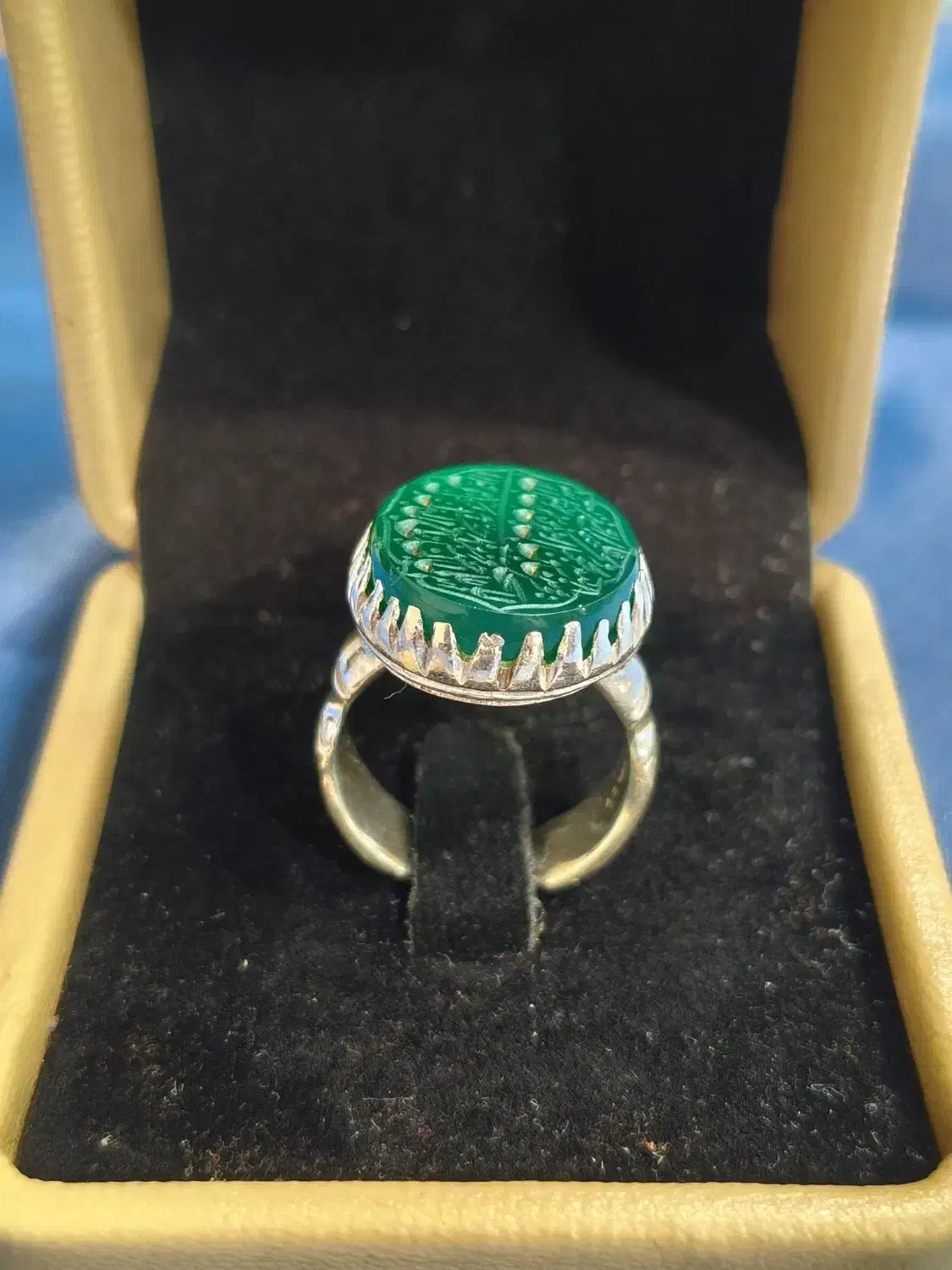 انگشتر عقیق سبز(خراسانی)|جواهرات|یزد, |دیوار