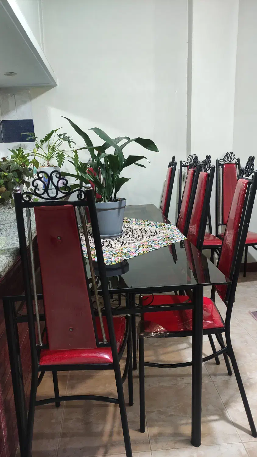 میز ناهارخوری فلزی ضد زنگ ۸ نفره|میز و صندلی غذاخوری|ساری, |دیوار