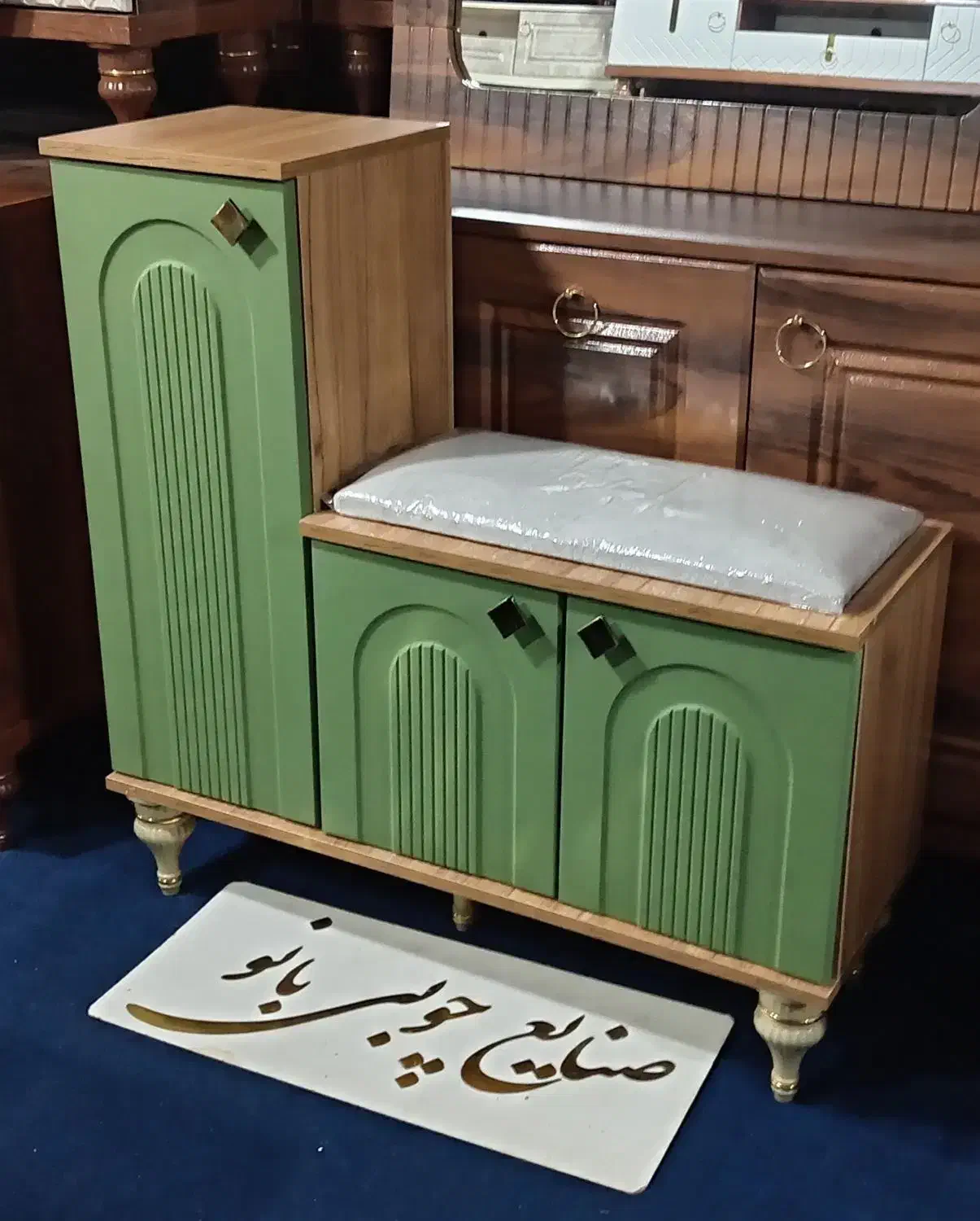 جاکفشی نشیمن دار جادار جا کفشی مقاوم ضدخش زیبا|جاکفشی، کمد، دراور|قم, قلعه کامکار|دیوار