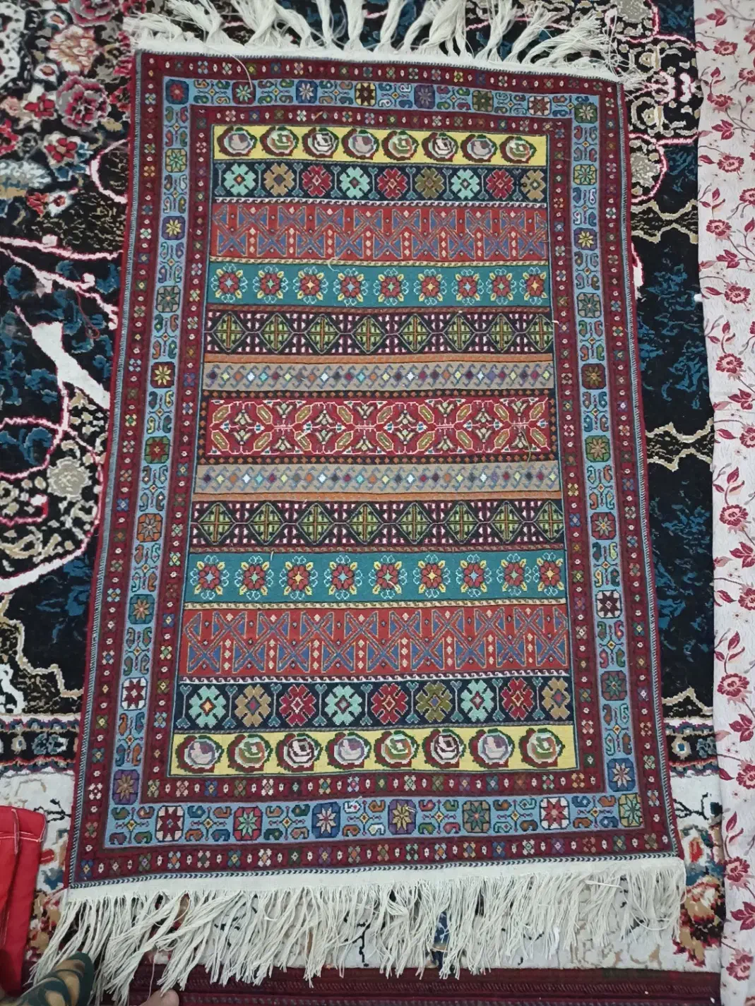 گلیم سوزنی 80در 120|گلیم، جاجیم، گبه|سیرجان, |دیوار