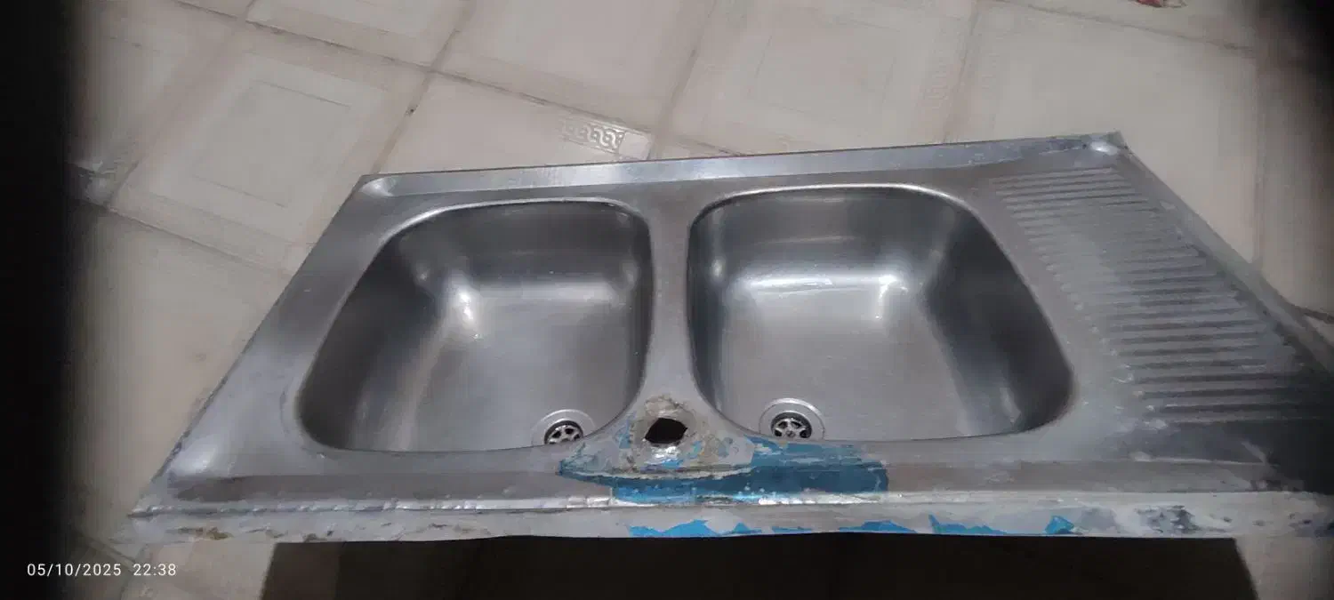 سینک ظرف شویی دوقلو آخوان|مصالح و تجهیزات ساختمان|قرق, |دیوار