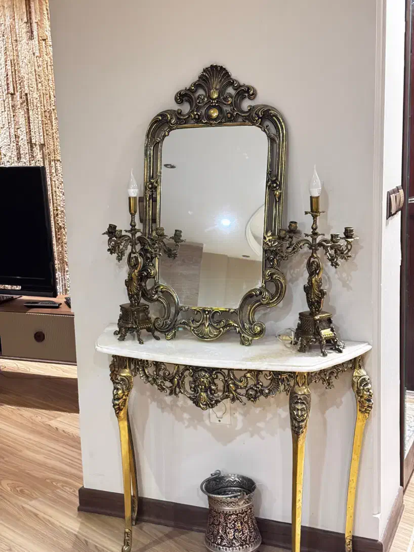 آینه شمعدون برنج|آینه|ساری, |دیوار