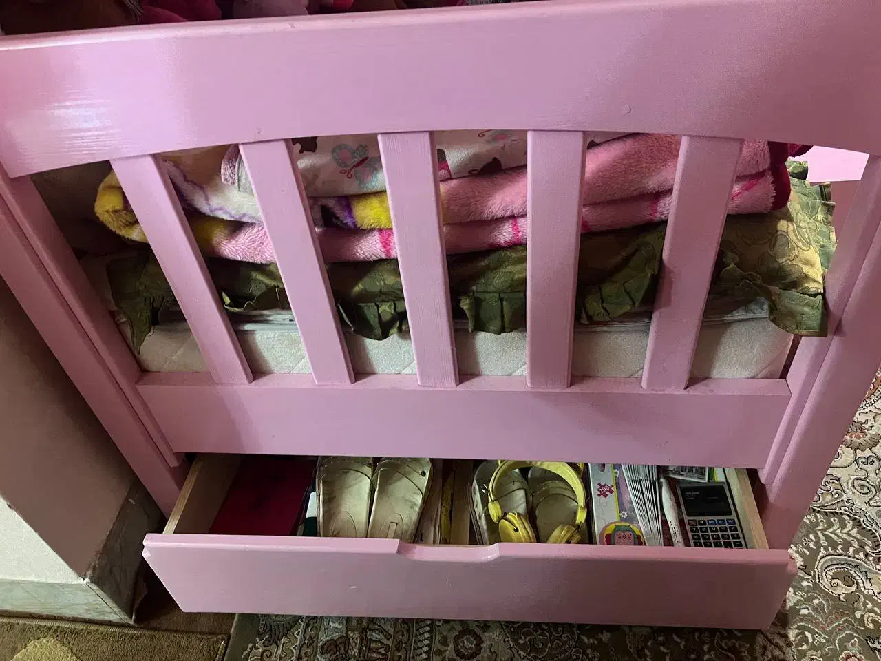 فروش تخت چوبی دو طبقه کودک با تشک رویال اصل|تخت و سرویس خواب|مراغه, |دیوار