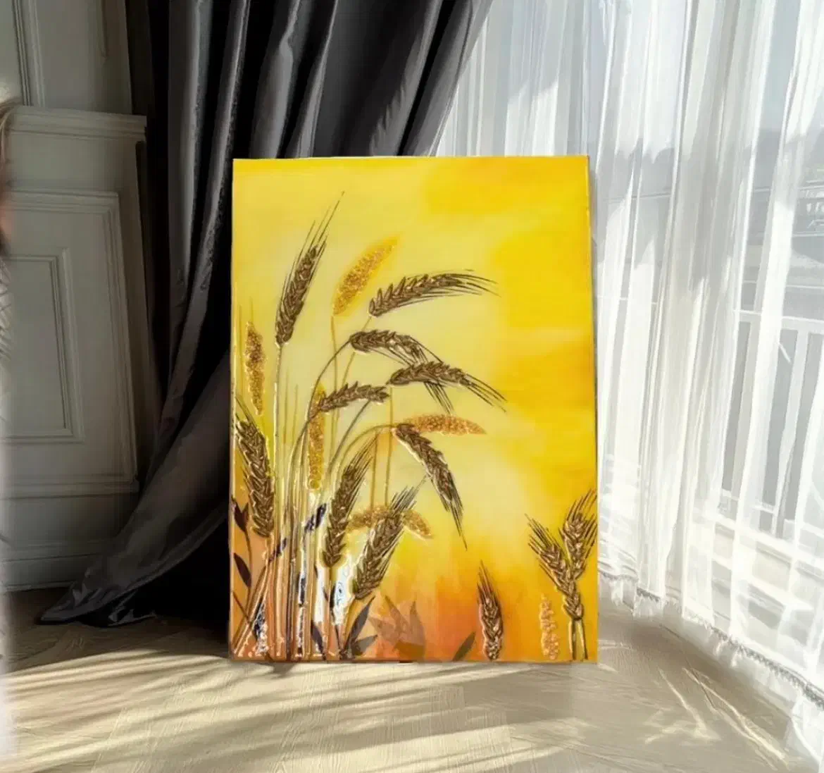 تابلو نقاشی رزین گندم|تابلو، نقاشی، عکس|تهران, سازمان برنامه جنوبی|دیوار