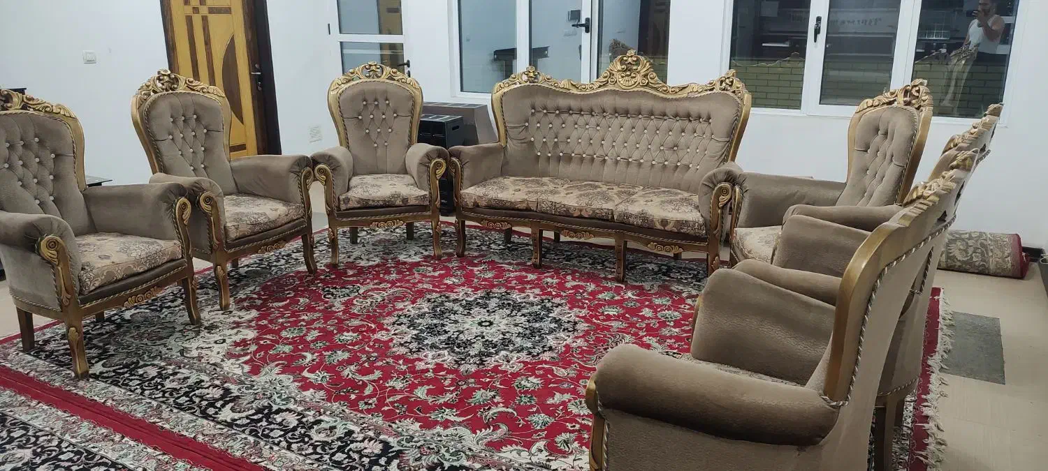 مبلمان ۹ نفره|مبلمان خانگی و میز عسلی|لنجان, |دیوار
