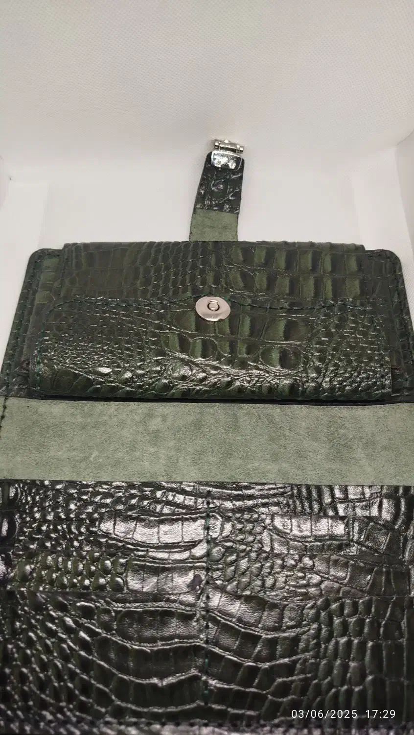 کیف پول دستدوز با چرم طبیعی|کیف، کفش، کمربند|اسلامشهر, شهرک واوان|دیوار