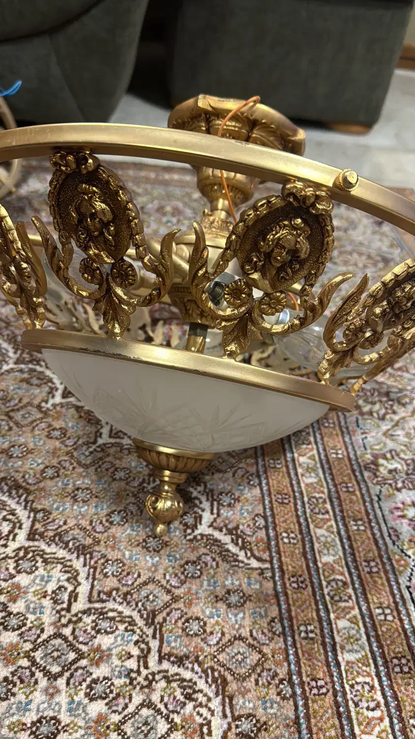 لوستر سقفی برنز سه شاخه|لوستر و چراغ آویز|تهران, ونک|دیوار