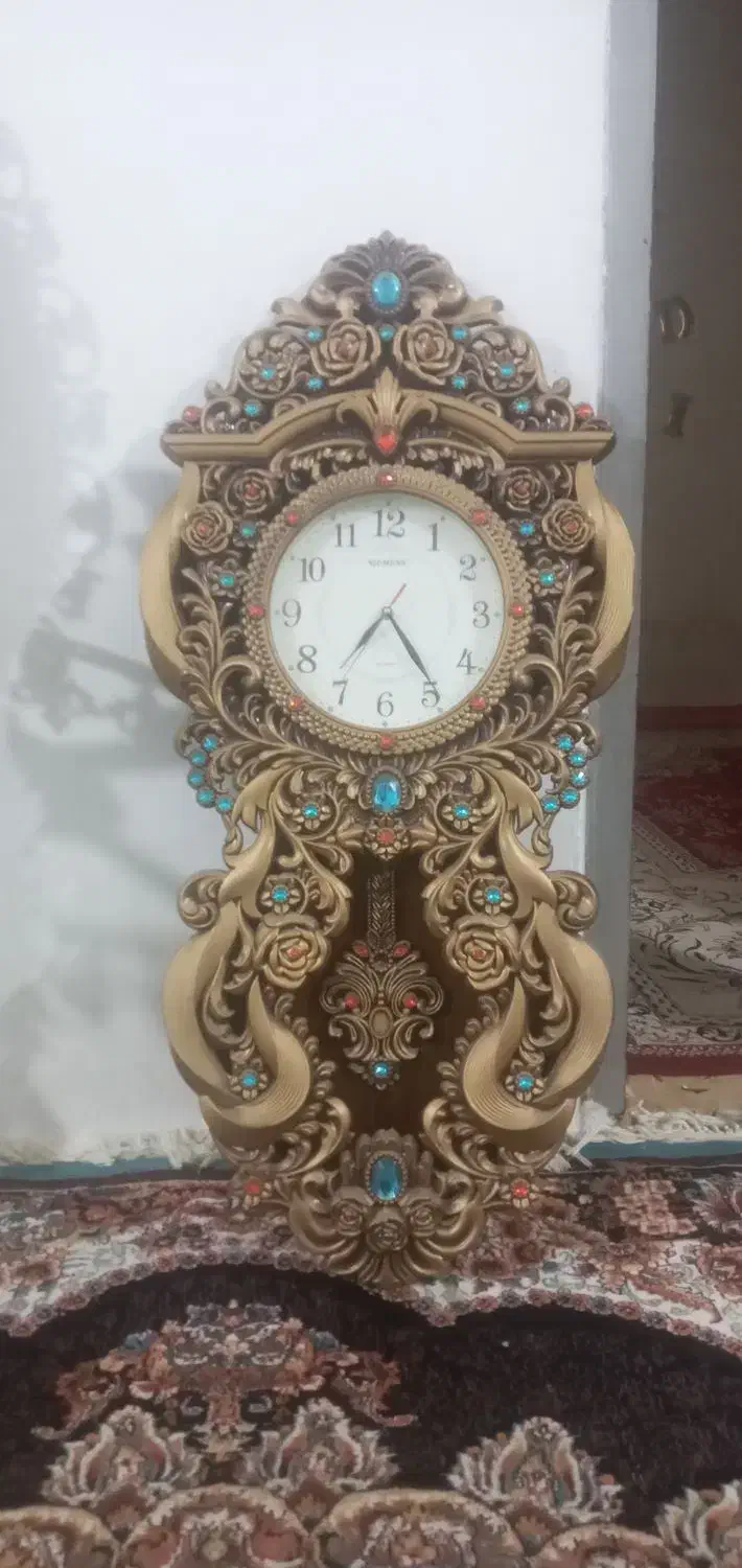 اینه وشمعدان برنز ساعت پلاستیک طرح برنز|آینه|کنگاور, |دیوار