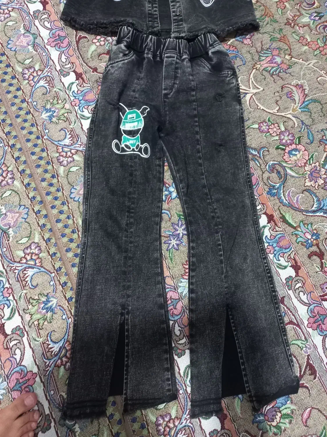 کت شلوار ست لی دودی سایز ۸۵ دخترانه|لباس|محمدیه-قزوین, |دیوار