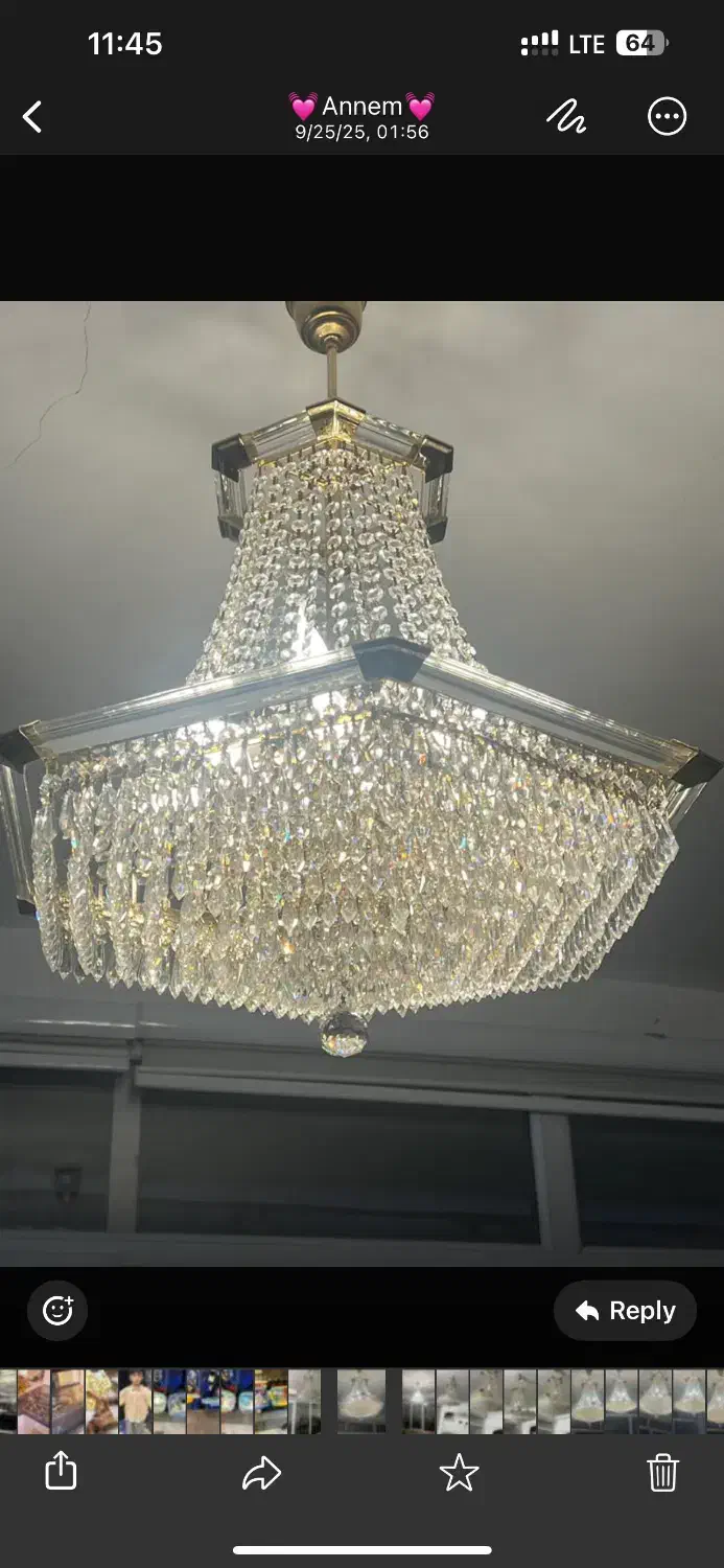 لوستر با کریستال های اتریشی|لوستر و چراغ آویز|فردیس, فردیس|دیوار