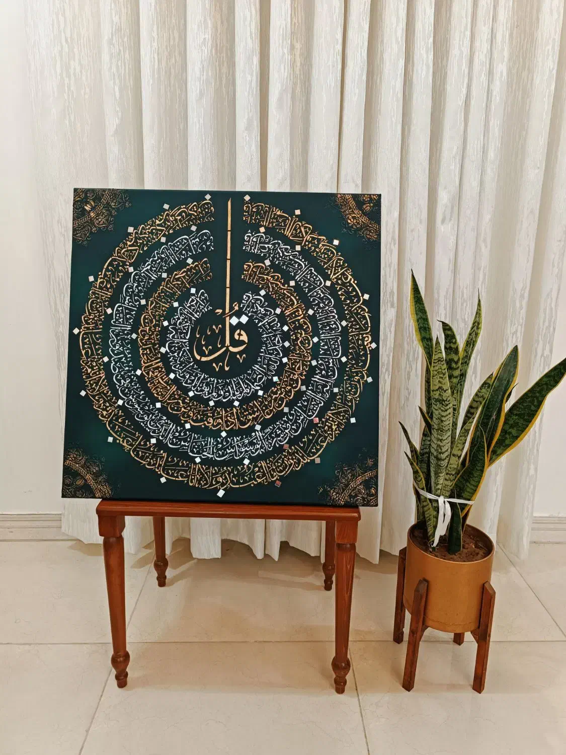 تابلوی آینه کاری شده چهارقل|تابلو، نقاشی، عکس|رشت, چله خانه|دیوار