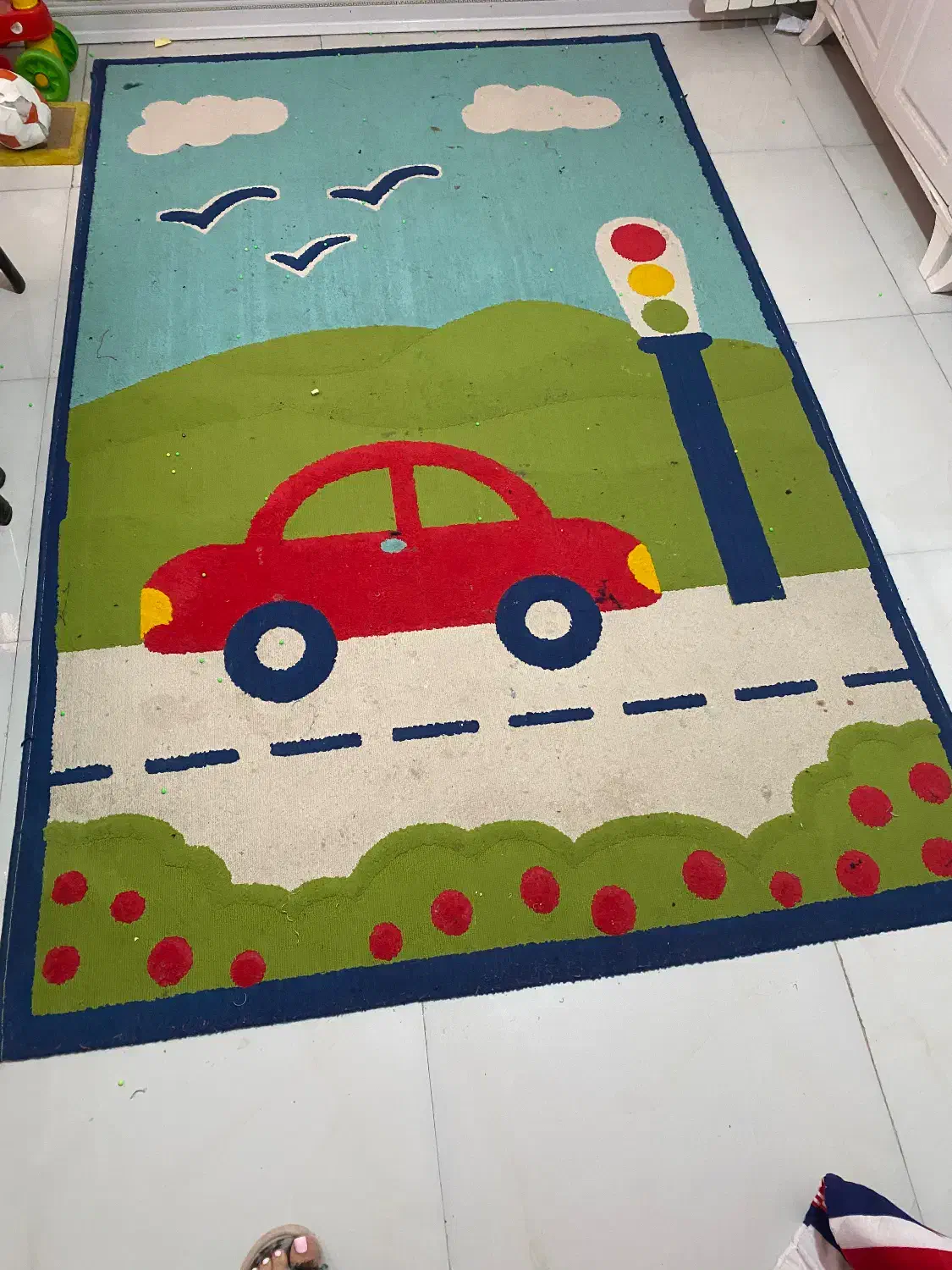 فرش کودک ۴ متری کارکرده|گلیم، جاجیم، گبه|کرج, کیانمهر|دیوار