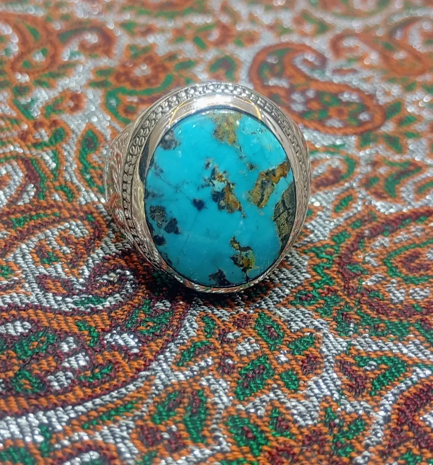 انگشتر فیروزه فاخر وسنگین کار دست استاد ری احمد|جواهرات|زنجان, |دیوار