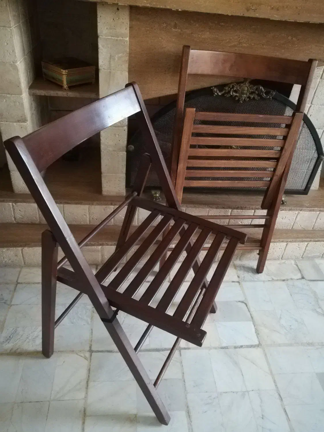 جفت صندلی تاشو انتیک خارجی|صندلی و نیمکت|تهران, گلستان (شهرک راه آهن)|دیوار