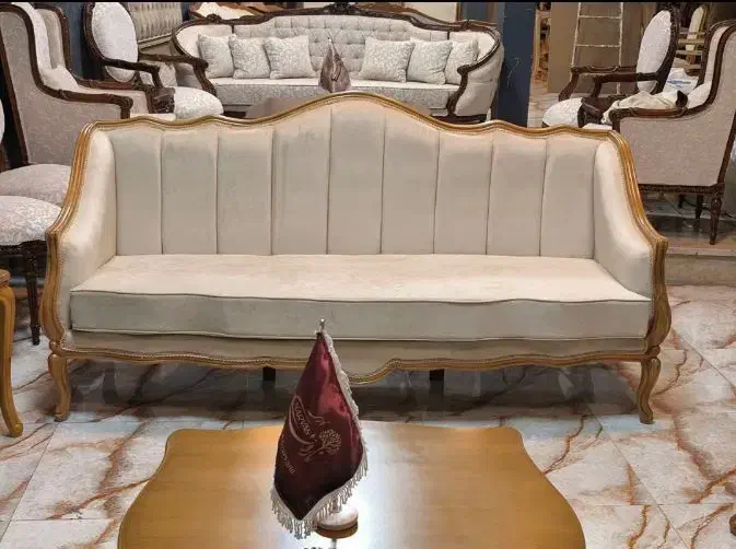 مبلمان هشت نفره مدل فرانسوی چوب راش اماده تحویل|مبلمان خانگی و میز عسلی|فومن, |دیوار