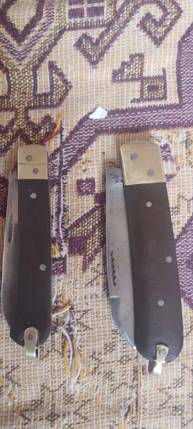 یک جفت چاقوی قدیمی دسته شاخ قدیمی|کلکسیون اشیاء عتیقه|شهرکرد, |دیوار