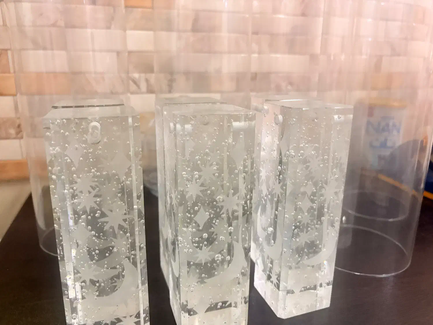 یک جفت لوستر مدرن کریستالی|لوستر و چراغ آویز|اهواز, شهرک نفت|دیوار