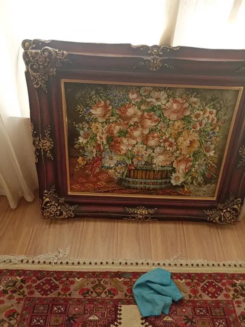 تابلوفرش دستبافت سبدگل|تابلو فرش|تهران, شکوفه|دیوار