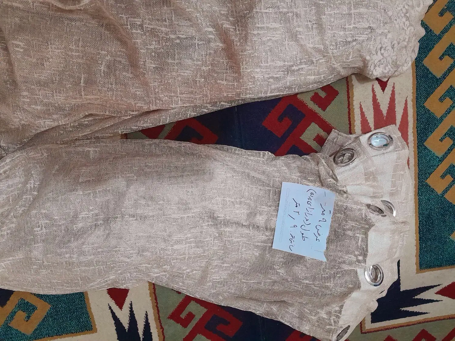 ۵ عدد پرده پانچ دوخته و آماده نصب به همراه میله ها|پرده، رانر، رومیزی|چهارباغ, |دیوار