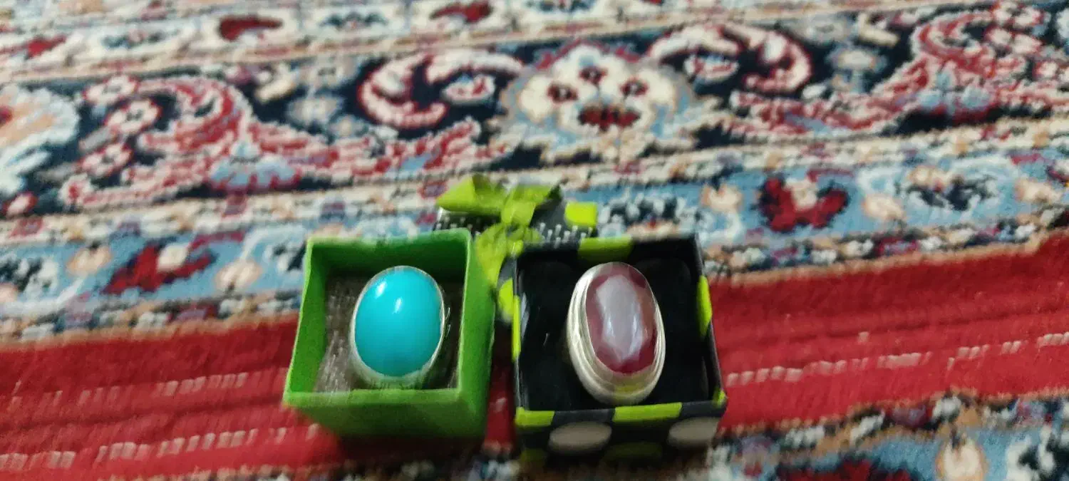 انگشتر‌کلکسیونی‌‌یاقوت‌سرخ‌‌وفیروزه‌مغز‌درشت‌|جواهرات|سمنان, |دیوار