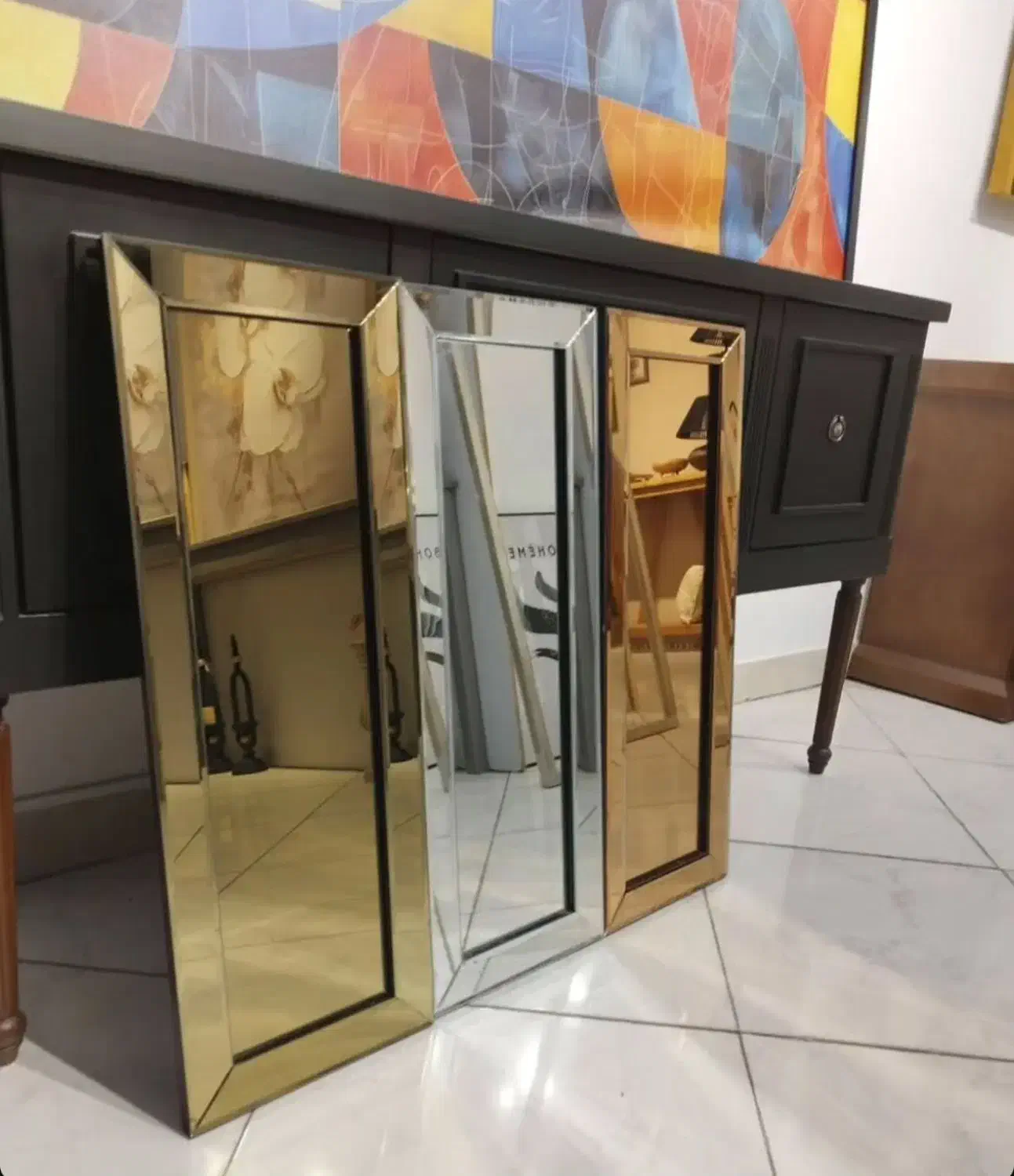 آینه باریک با قاب آینه ای سه بعدی|آینه|کرج, گوهردشت|دیوار