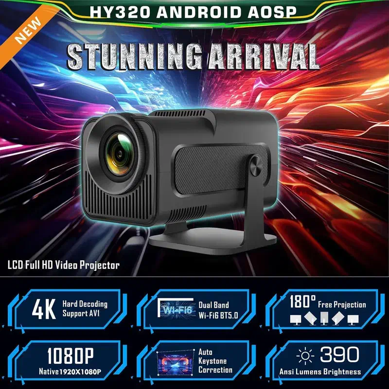 ویدئو پروژکتور پرتابل اندروید مدل hy320 بزرگ 4K|تلویزیون و پروژکتور|اصفهان, چرخاب|دیوار