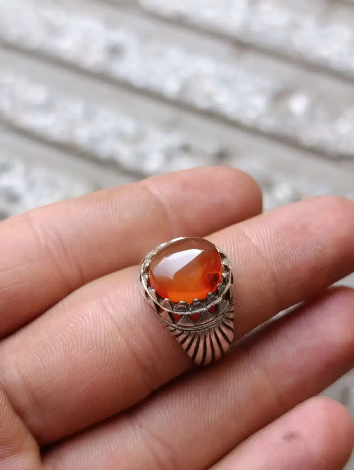 انگشتر عقیق یمنی پرتغالی دستساز|جواهرات|سیرجان, |دیوار