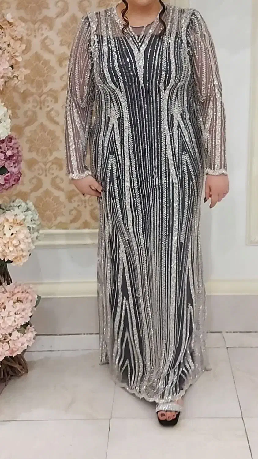 پیراهن مجلسی تمام کارشده سایز ۵۰|لباس|لواسان, |دیوار