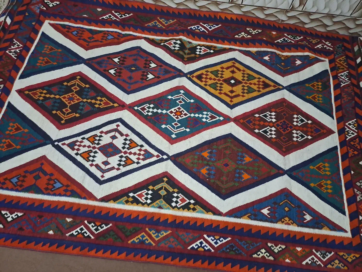 گلیم دست بافت|گلیم، جاجیم، گبه|فیروزآباد (فارس), |دیوار