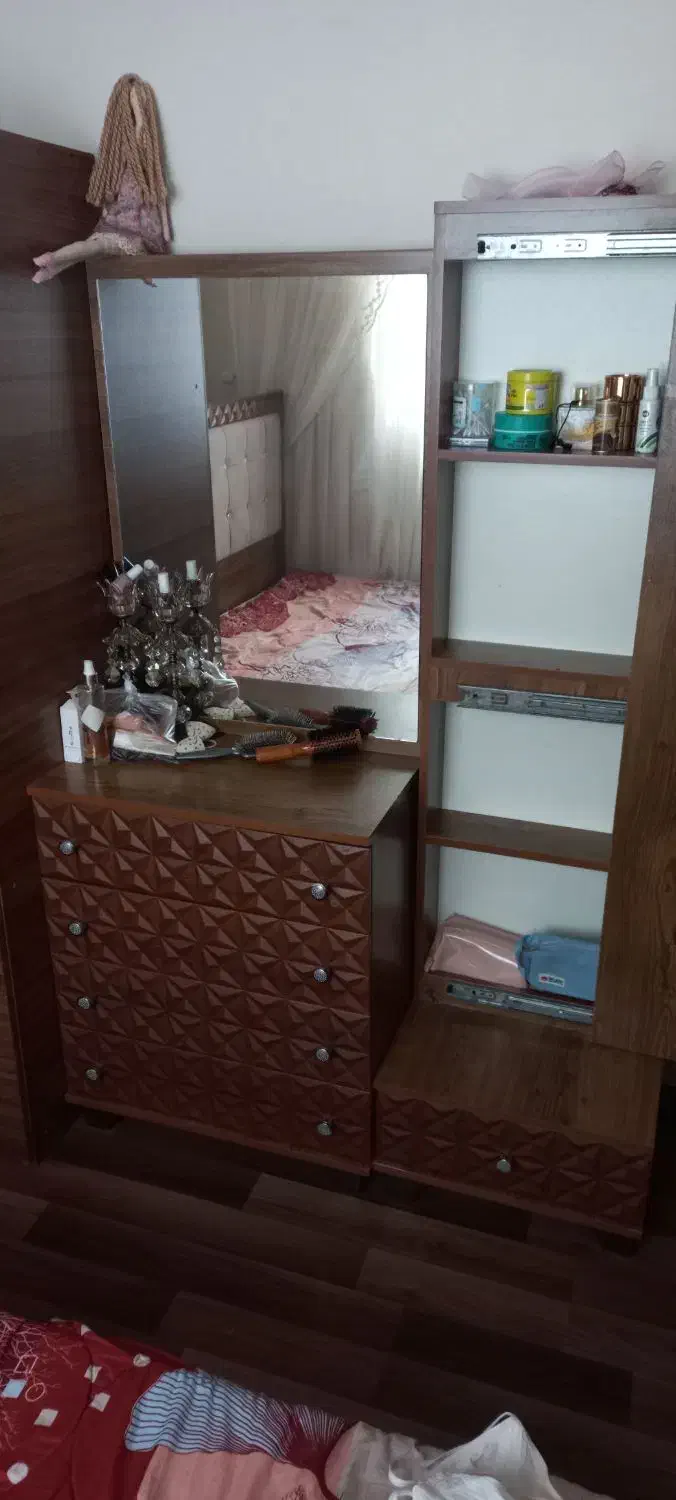 فروش سرویس خواب دو نفره MDF تمیز|تخت و سرویس خواب|رشت, شالکو|دیوار