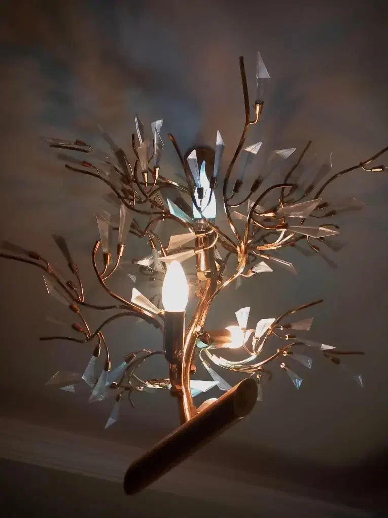 لوستر و آویز طلایی شیک اصل|لوستر و چراغ آویز|ساری, |دیوار