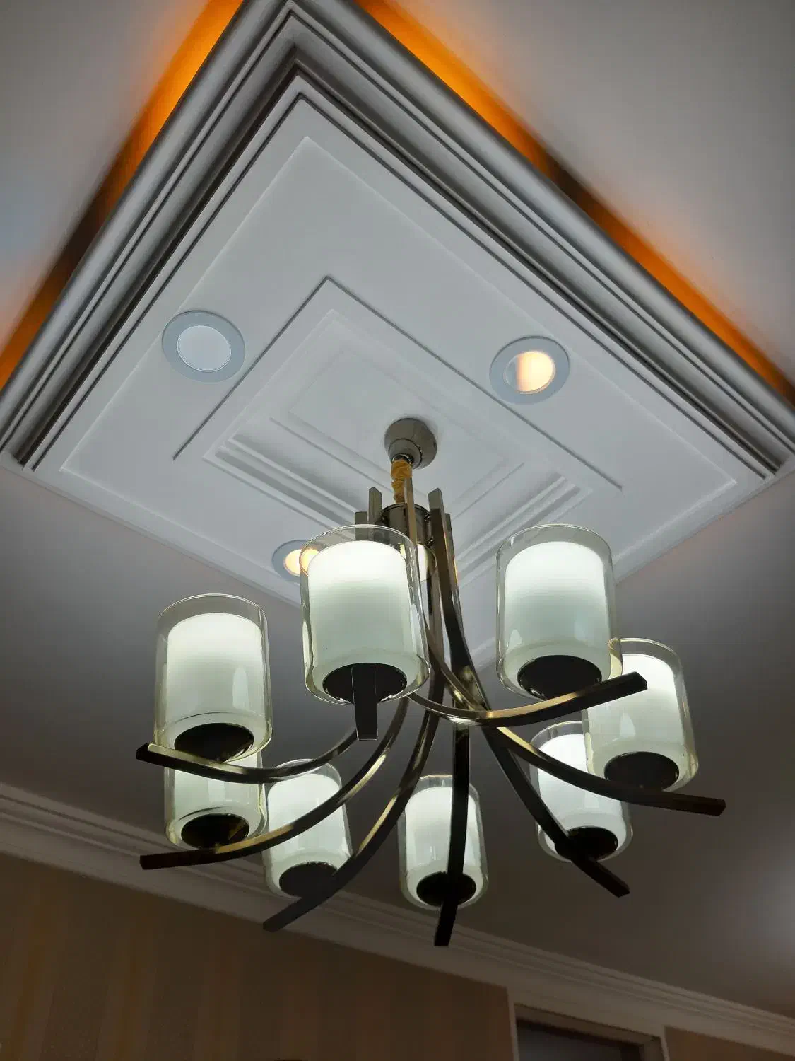 لوستر استیل رنگ برنز|لوستر و چراغ آویز|رباطکریم, رباطکریم|دیوار