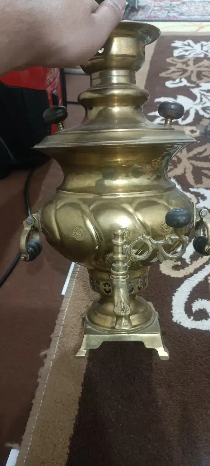 سماور ذغالی برنجی قدیمی|سماور، چایساز، قهوهساز|کرمانشاه, |دیوار