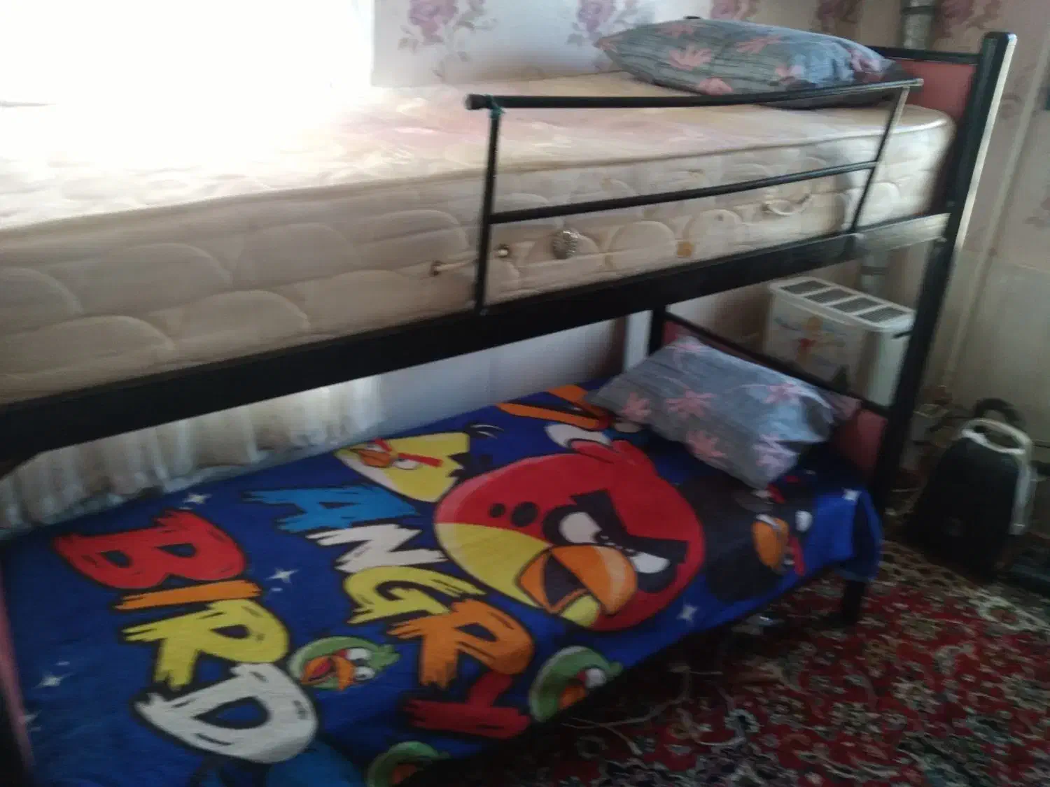 تخت دو طبقه فلزی|تخت و سرویس خواب|شازند, |دیوار