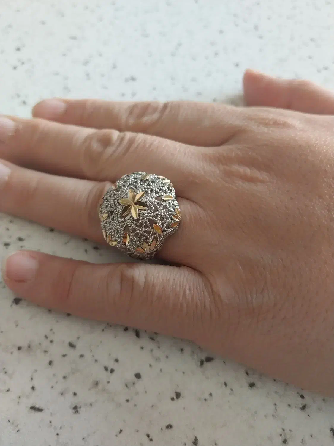 انگشتر شیک ومجلسی برنج دورنگ.آبکاری اورانیوم|جواهرات|تهران, آهنگ|دیوار